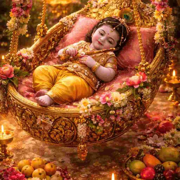 Krishna in cradle (for fertility powerful article)